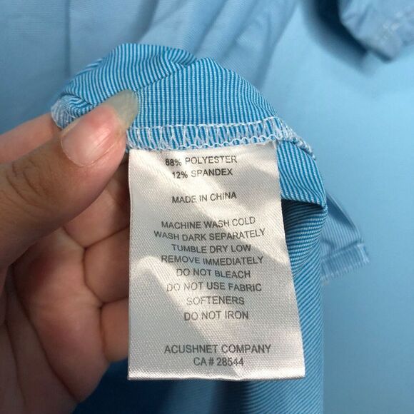 FootJoy Shirt Mens Large Blue Striped Golf Performance Embroidered Casual - Picture 5 of 6